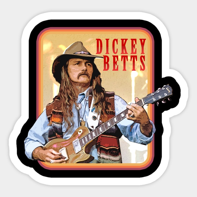 Vintage Retro Dickey Betts Sticker by clownescape